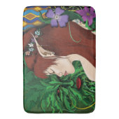 Green Man Elf Fantasy Floral Badematte (Vorderseite Vertikal)