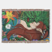 Green Man Elf Fantasy Floral Decke (Vorderseite)