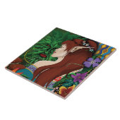 Green Man Elf Fantasy Floral Fliese (Seite)