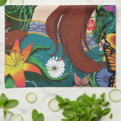 Green Man Elf Fantasy Floral Geschirrtuch (Gefaltet)