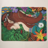 Green Man Elf Fantasy Floral Sherpadecke (Vorderseite (Horizontal))