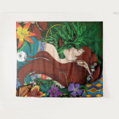 Green Man Elf Fantasy Floral Wandteppich (Vorderseite (Horizontal))