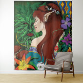 Green Man Elf Fantasy Floral Wandteppich (Beispiel)
