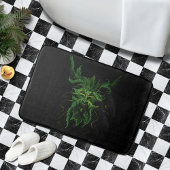 Green Man Fee Blätter Black Badematte