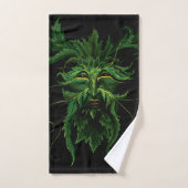 Green Man Fee Blätter Black Badhandtuch Set (Handtuch)
