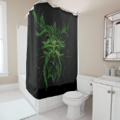 Green Man Fee Blätter Black Duschvorhang (Beispiel)