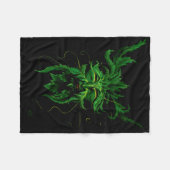 Green Man Fee Blätter Black Fleecedecke (Vorderseite (Horizontal))