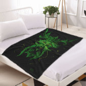 Green Man Fee Blätter Black Fleecedecke