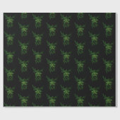 Green Man Fee Blätter Black Geschenkpapier (Flach)