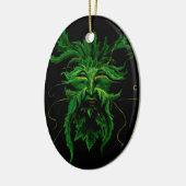 Green Man Fee Blätter Black Keramik Ornament (Links)