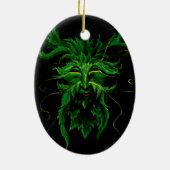 Green Man Fee Blätter Black Keramik Ornament (Hinten)