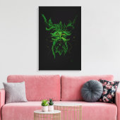 Green Man Fee Blätter Black Leinwanddruck (Insitu (Wohnzimmer))