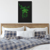 Green Man Fee Blätter Black Leinwanddruck (Insitu (Schlafzimmer))