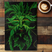 Green Man Fee Blätter Black Puzzle