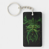 Green Man Fee Blätter Black Schlüsselanhänger (Vorderseite)