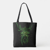 Green Man Fee Blätter Black Tasche (Rückseite)