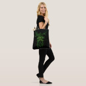 Green Man Fee Blätter Black Tasche (Am Model)