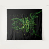 Green Man Fee Blätter Black Wandteppich (Vorderseite (Horizontal))