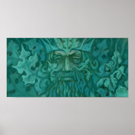 Green Man, Forest King, Pagan God, Fantasy Art Poster (Vorne)