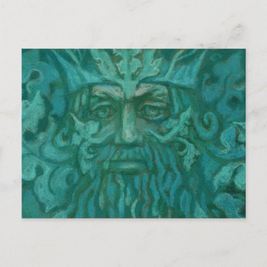 Green Man, Forest King, Pagan God, Fantasy Art Postkarte (Vorderseite)