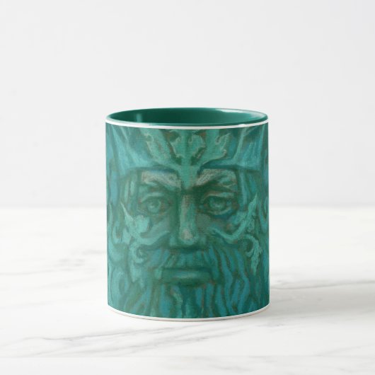 Green Man, Forest King, Pagan God, Fantasy Art Tasse (Zentrum)