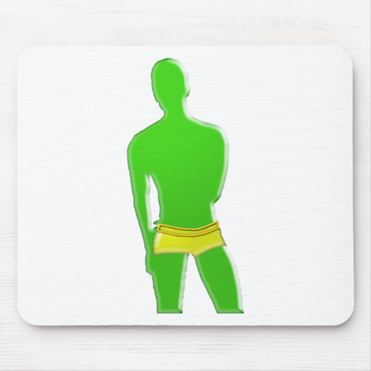 Green Man in Yellow Underwear Mousepad (Vorne)