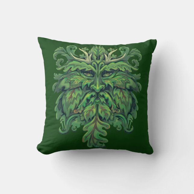 Green Man Kissen (Vorderseite)