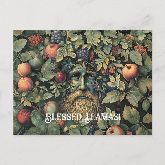Green Man Lammas Grußkarte Postkarte (Vorderseite)
