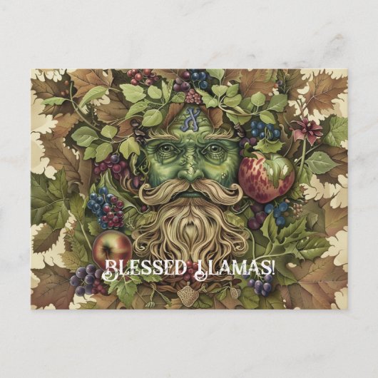 Green Man Lammas Grußkarte Postkarte (Vorderseite)