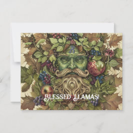 Green Man Lammas Grußkarte Postkarte