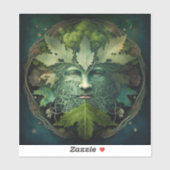 Green Man Mandala Fantasy Art Aufkleber (Blatt)