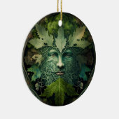 Green Man Mandala Fantasy Art Keramik Ornament (Rechts)