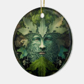 Green Man Mandala Fantasy Art Keramik Ornament (Links)