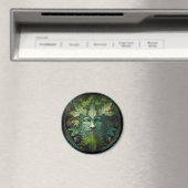 Green Man Mandala Fantasy Art Magnet (In Situ (Geschirrspüler))