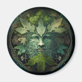 Green Man Mandala Fantasy Art Magnet (Vorne)