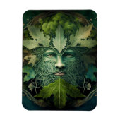 Green Man Mandala Fantasy Art Magnet (Vertikal)