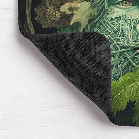 Green Man Mandala Fantasy Art Mousepad (Ecke)
