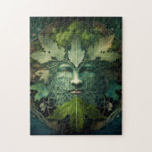 Green Man Mandala Fantasy Art Puzzle (Vertikal)