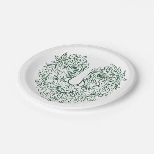 Green Man Pappteller (Schrägansicht)