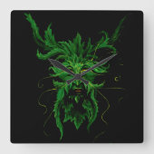 Green Man Quadratische Wanduhr (Vorderseite)