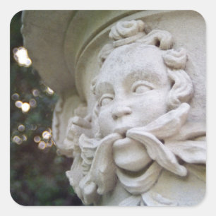 Green Man Quadratischer Aufkleber