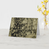 Green Man sepia Card Karte (Gelbe Blume)