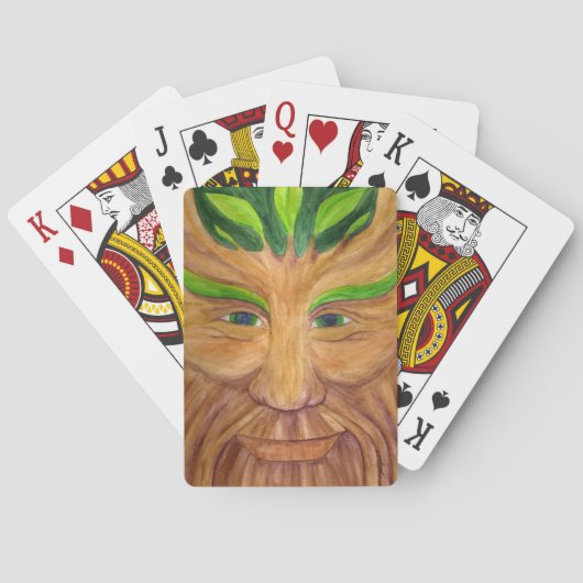 Green Man spielt Karten Spielkarten (Rückseite)