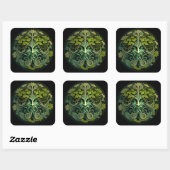 Green Man Square Stickers (Blatt)