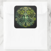 Green Man Square Stickers (Tasche)