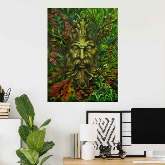 'Green Man' von der Künstlerin Lisa Iris Poster (Heimbüro)