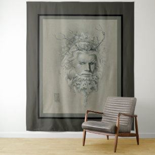 Green Man Wandteppich