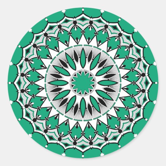 Green Mandal (Design 1) Sticker (Vorderseite)