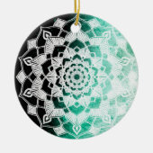 Green Mandala Abstrakt Schöne Weihnachten Keramik Ornament (Vorne)