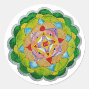 Green Mandala Art Sticker
